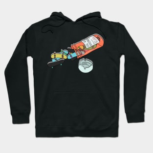 Skateboards Medicine Pill Box Skateboarding Gift Hoodie